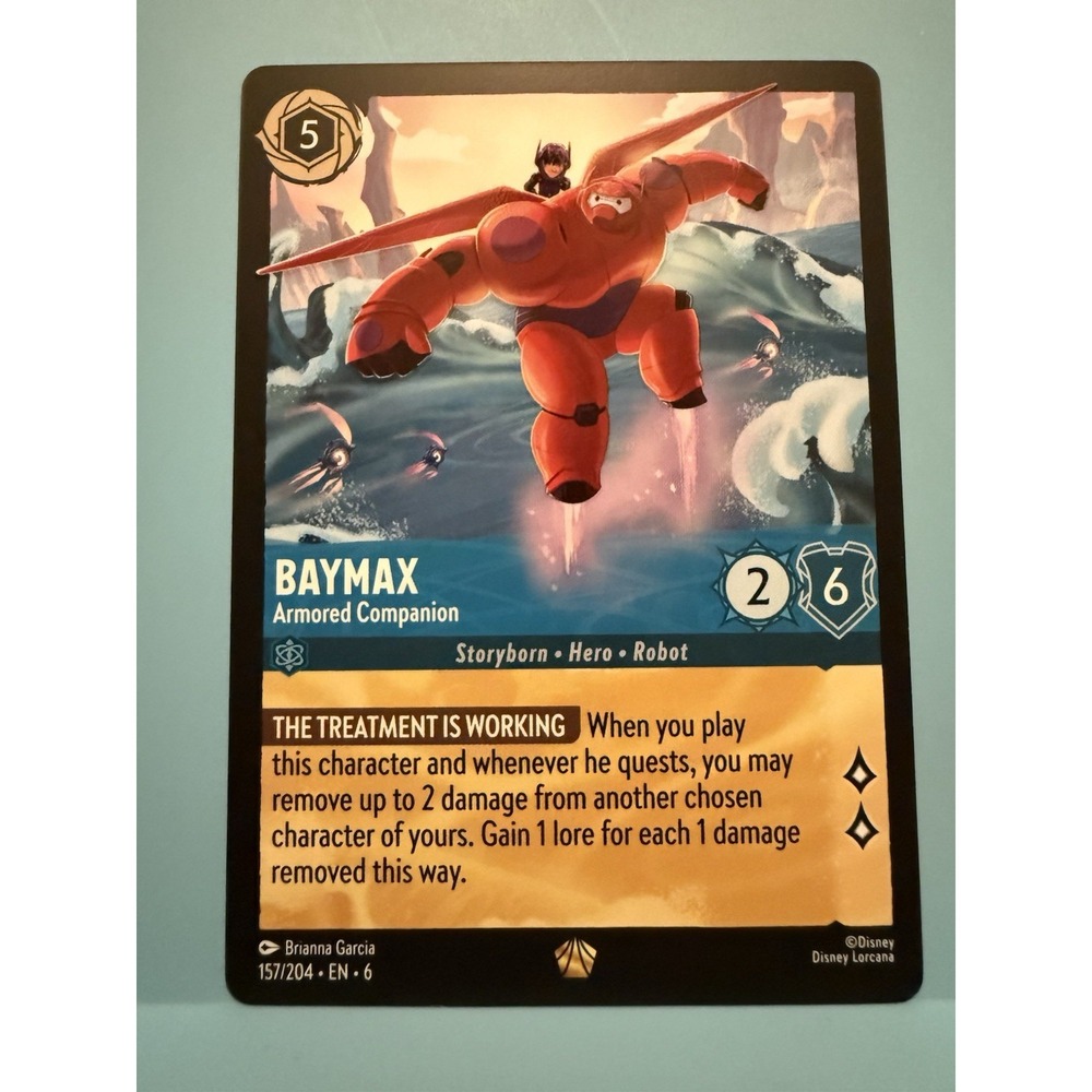 Disney Lorcana Baymax Armored Companion 157/204 Azurite Sea Cold Foil Legendary